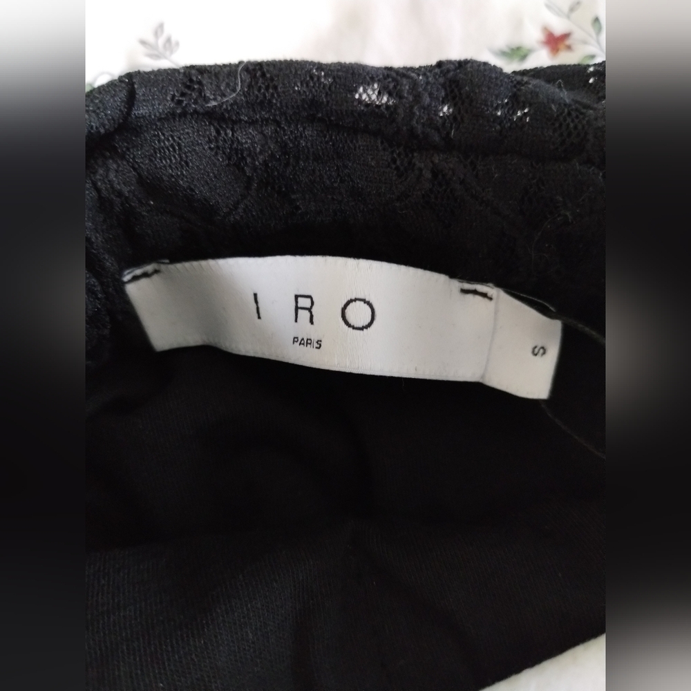 IRO Black Ruched Mini Dress Small - Picture 4 of 5